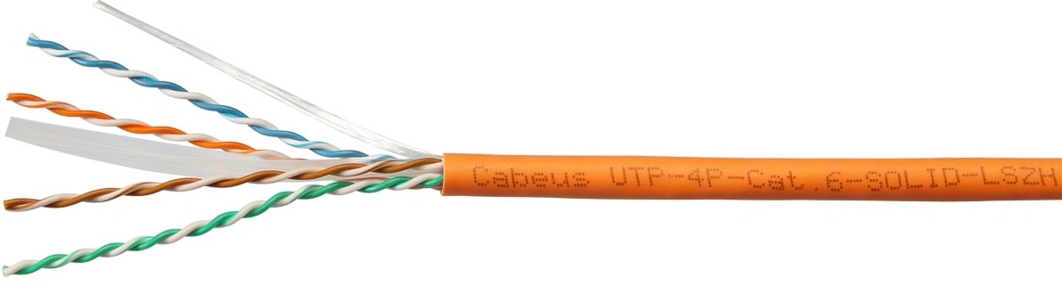 Кабель информационный Cabeus UTP-4P-Cat.6-SOLID-LSZH кат.6 U/UTP 4 пары LSZH внутренний 305м оранжевый — миниатюра 2