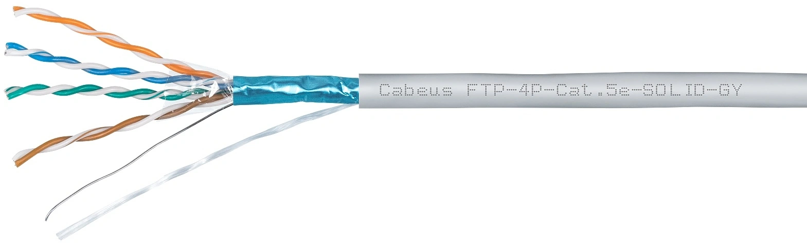 Кабель информационный Cabeus FTP-4P-Cat.5e-SOLID-LSZH-GY кат.5E F/UTP 4 пары LSZH внутренний 305м серый — миниатюра 2