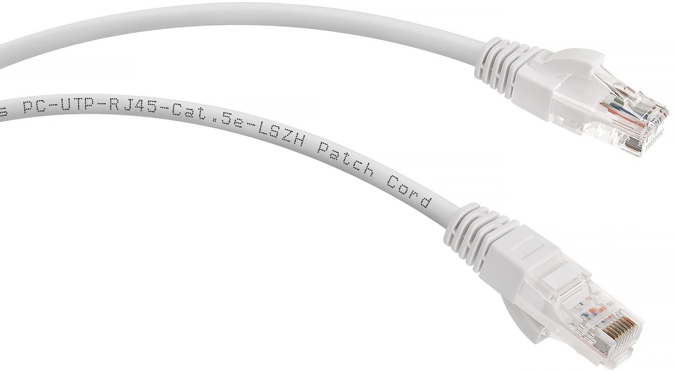 Патч-корд Cabeus PC-UTP-RJ45-CAT.5E-3M-WH-LSZH U/UTP RJ-45 вил.-вилка RJ-45 кат.5E 3м белый LSZH — миниатюра 2