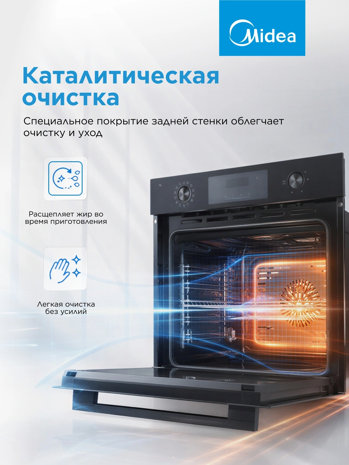 Духовой шкаф Электрический Midea MO713103GB черный — миниатюра 17