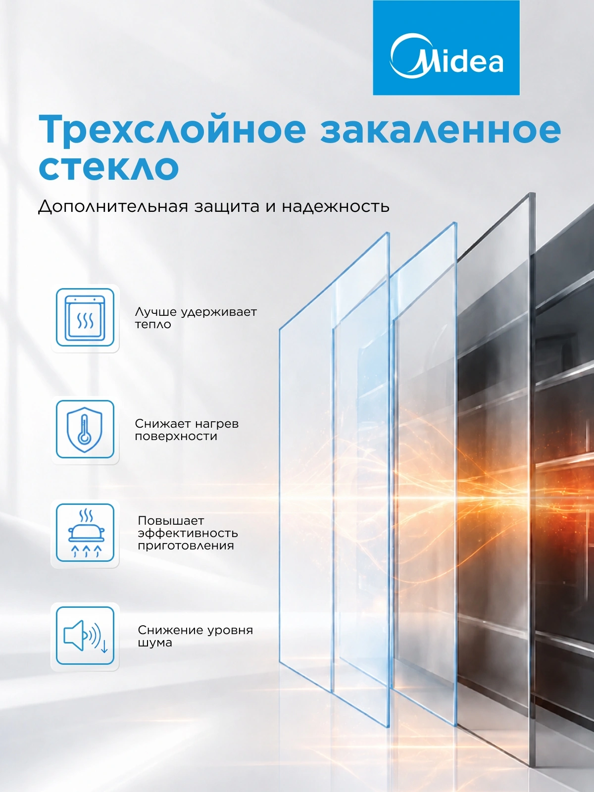 Духовой шкаф Электрический Midea MO713103GB черный — миниатюра 19