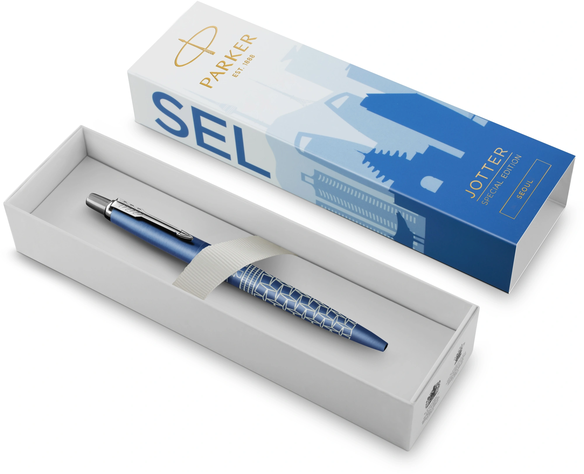 Ручка шариков. Parker Jotter Global Icons SE Seul K179 (2221600) синий мет. M син. черн. подар.кор. — фото 1