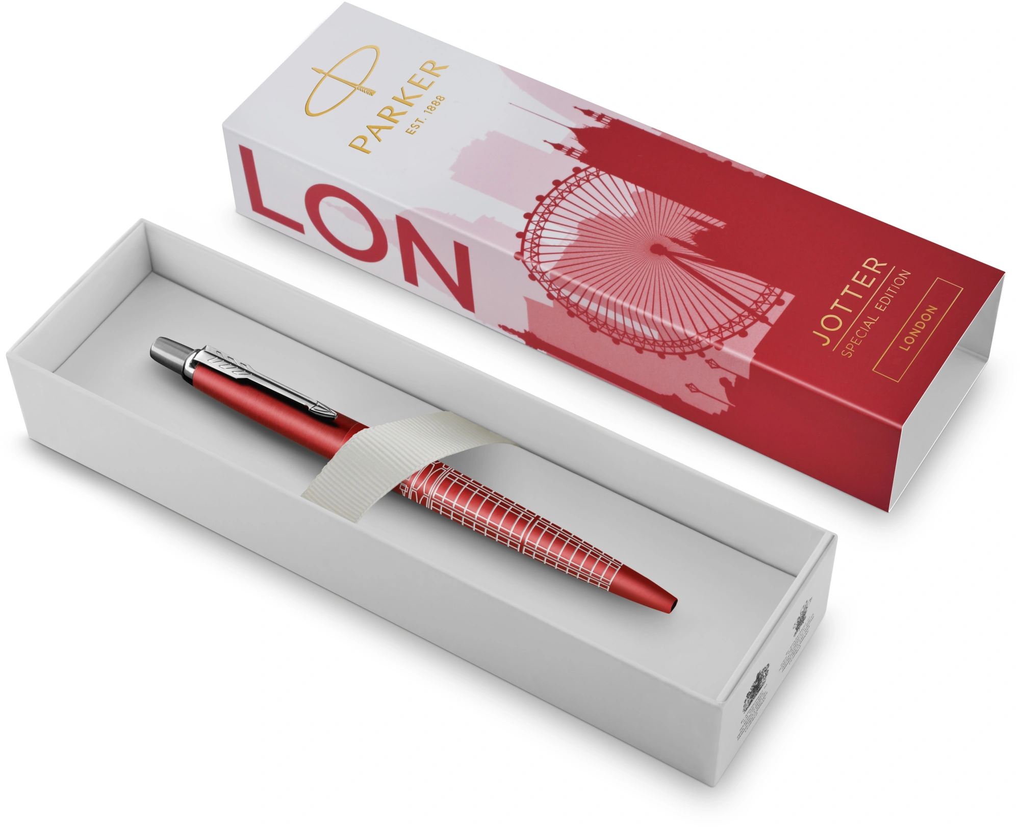 Ручка шариков. Parker Jotter Global Icons SE London K179 (2221603) красный мет. M син. черн. подар.кор. — фото 1