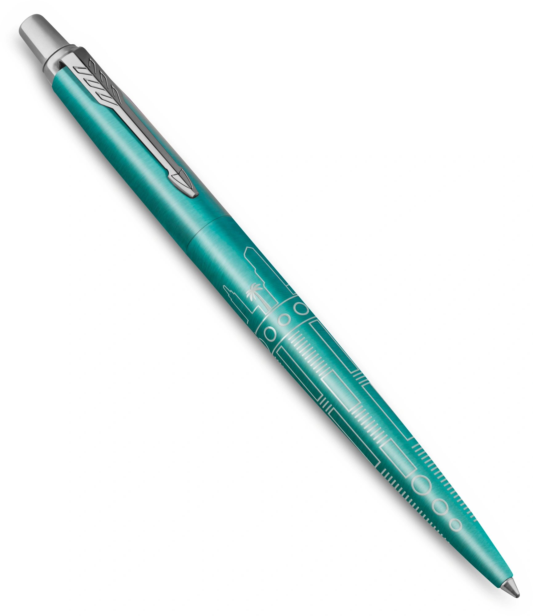 Ручка шариков. Parker Jotter Global Icons SE Miami K179 (2221602) бирюзовый M син. черн. подар.кор. — миниатюра 4