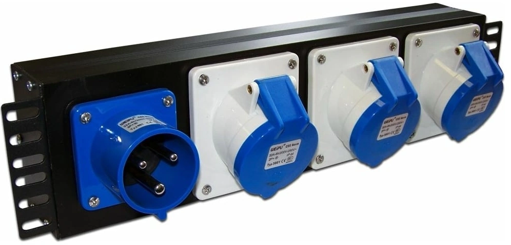 Блок распределения питания Lanmaster TWT-PDU-32AI9-1P гор.размещ. 3xIEC309 базовые 32A IEC 309 — фото 1