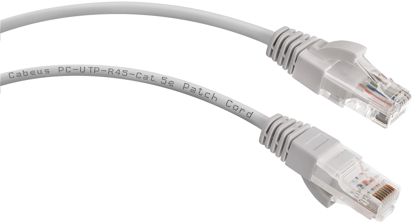 Патч-корд Cabeus PC-UTP-RJ45-CAT.5E-1.5M U/UTP RJ-45 вил.-вилка RJ-45 кат.5E 1.5м серый ПВХ — миниатюра 2