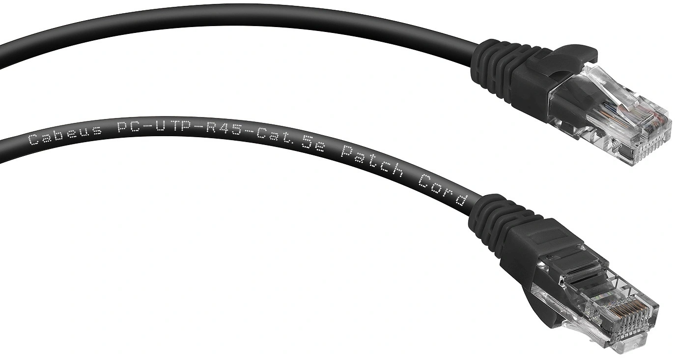 Патч-корд Cabeus PC-UTP-RJ45-CAT.5E-1.5M-BK U/UTP RJ-45 вил.-вилка RJ-45 кат.5E 1.5м черный ПВХ — миниатюра 2