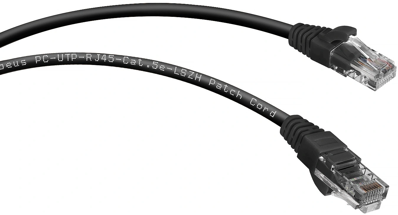 Патч-корд Cabeus PC-UTP-RJ45-Cat.5e-1.5m-BK-LSZH U/UTP RJ-45 вил.-вилка RJ-45 кат.5E 1.5м черный LSZH — миниатюра 2