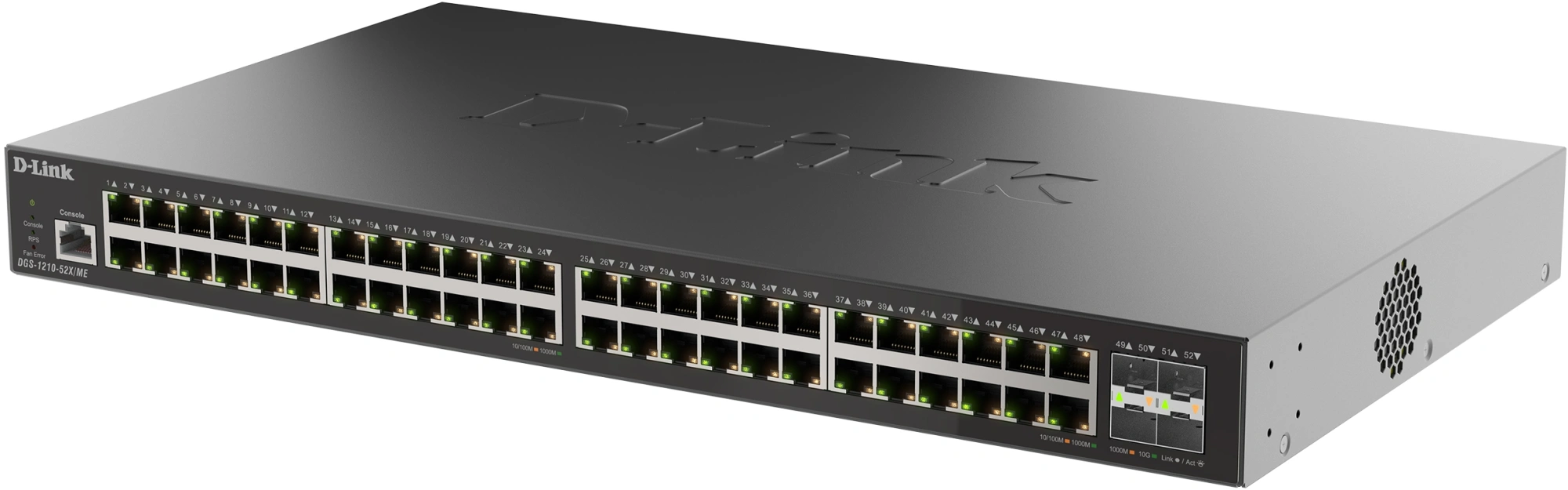 Коммутатор D-Link DGS-1210-52X/ME/C1A (L2) 48x1Гбит/с 4SFP+ управляемый — миниатюра 3