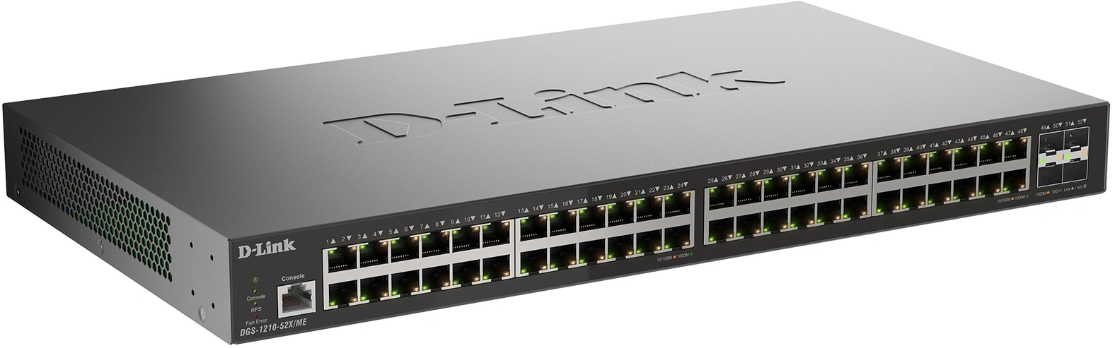 Коммутатор D-Link DGS-1210-52X/ME/C1A (L2) 48x1Гбит/с 4SFP+ управляемый — миниатюра 2