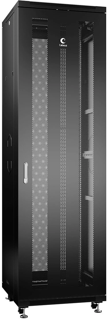 Шкаф серверный Cabeus (ND-05C-42U60/100-BK) напольный 42U 600x1000мм пер.дв.металл.перф. металл 800кг черный 900мм 108.3кг 220град. 2055мм 20 сталь — миниатюра 2