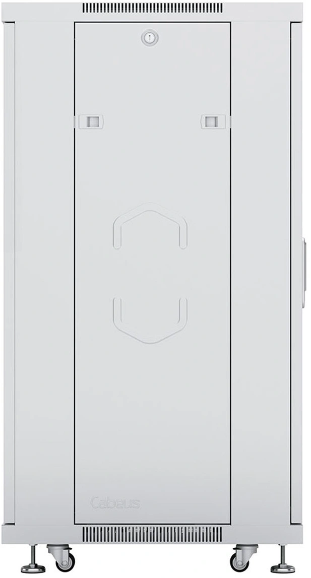 Шкаф коммутационный Cabeus (SH-05C-12U60/60) напольный 12U 600x600мм пер.дв.стекл металл 800кг серый 500мм 730мм IP20 сталь — миниатюра 4