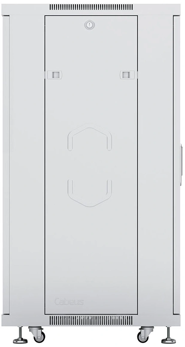 Шкаф коммутационный Cabeus (SH-05C-18U60/80) напольный 18U 600x800мм пер.дв.стекл металл 800кг серый 700мм 57.2кг 220град. 988мм IP20 сталь — миниатюра 4