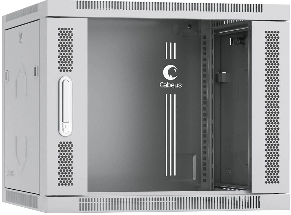 Шкаф коммутационный Cabeus (SH-05F-9U60/60) настенный 9U 600x600мм пер.дв.стекл 60кг серый 540мм 20кг 501мм IP20 сталь — миниатюра 2