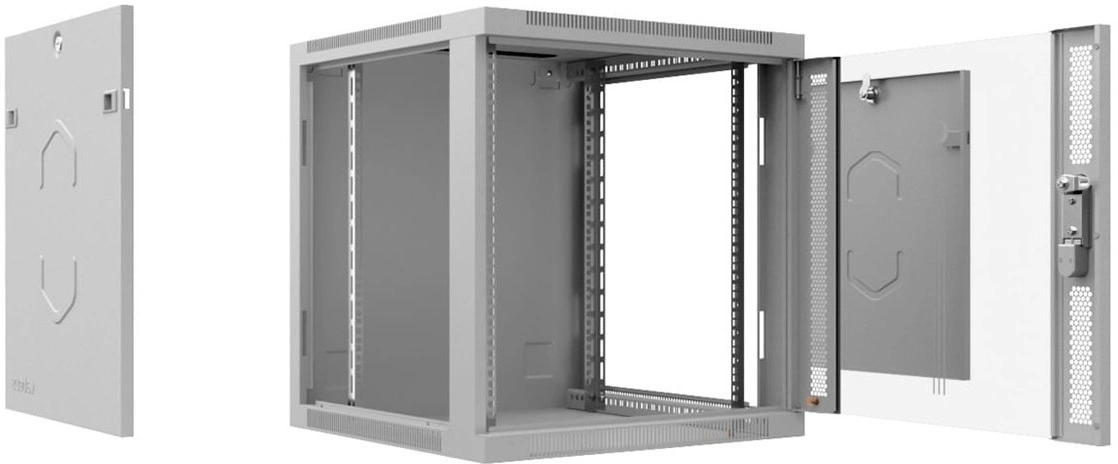 Шкаф коммутационный Cabeus (SH-05F-9U60/60) настенный 9U 600x600мм пер.дв.стекл 60кг серый 540мм 20кг 501мм IP20 сталь — фото 1