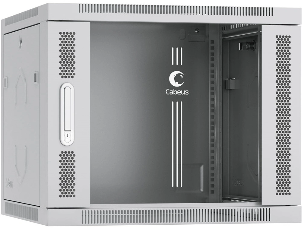 Шкаф коммутационный Cabeus (SH-05F-9U60/35) настенный 9U 600x350мм пер.дв.стекл 60кг серый 290мм 17кг 501мм IP20 сталь — миниатюра 2