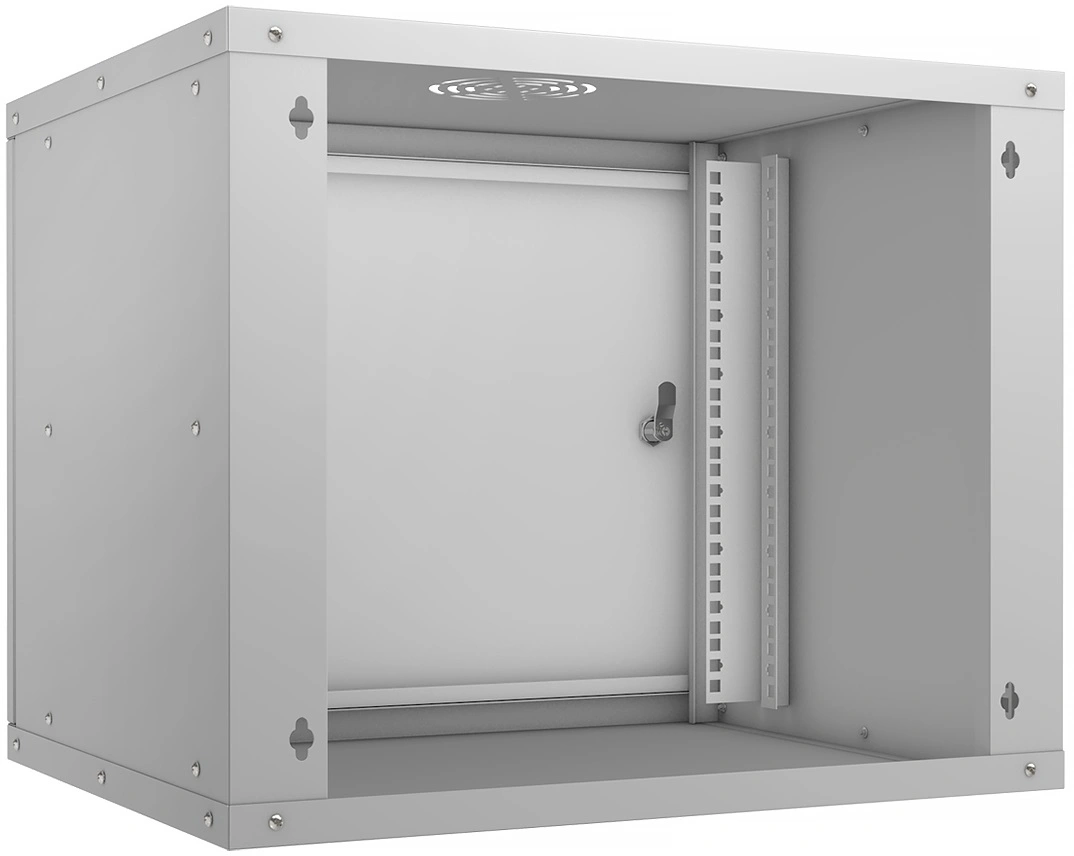 Шкаф коммутационный Cabeus (WSC-05D-9U55/45M) настенный 9U 550x450мм пер.дв.металл 30кг серый 340мм 14кг 220град. 450мм IP20 сталь — фото 1