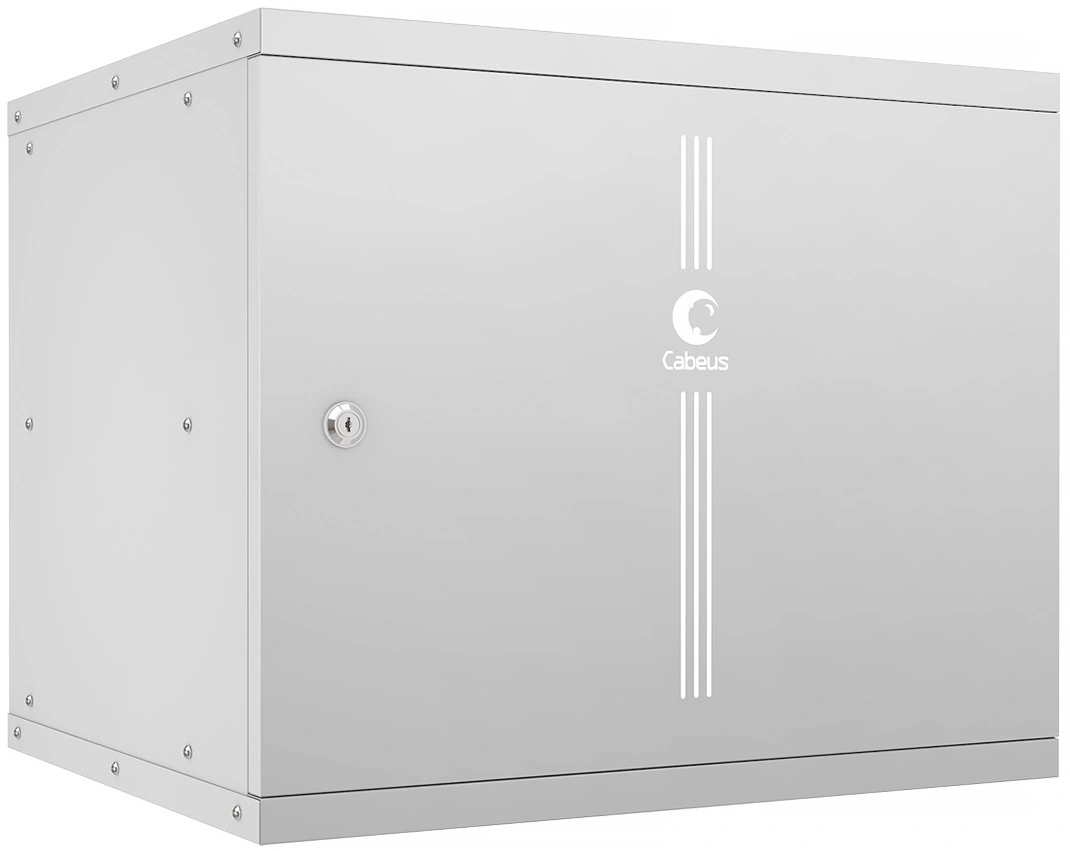 Шкаф коммутационный Cabeus (WSC-05D-9U55/45M) настенный 9U 550x450мм пер.дв.металл 30кг серый 340мм 14кг 220град. 450мм IP20 сталь — миниатюра 2
