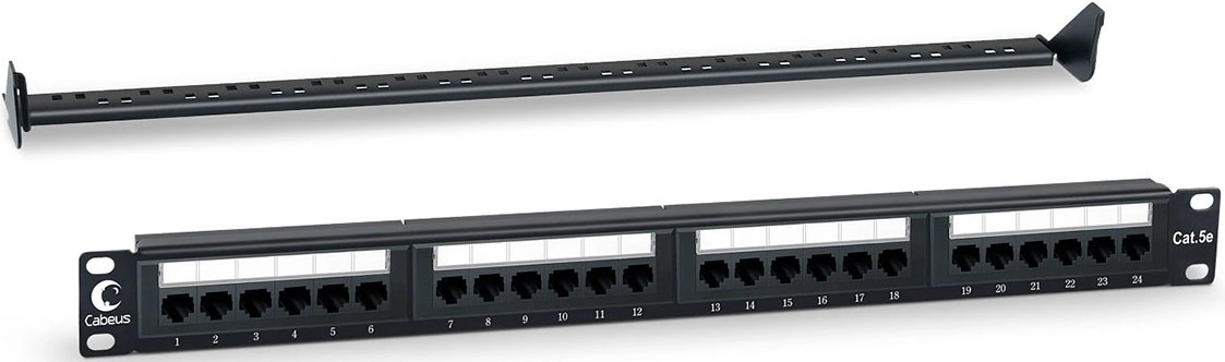 Патч-панель Cabeus PL-24-CAT.5E-DUAL 19" 1U 24xRJ45 кат.5E UTP — миниатюра 2