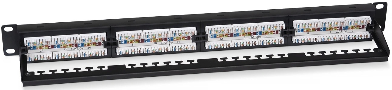Патч-панель Cabeus PL2-24-CAT.5E-DUAL 19" 1U 24xRJ45 кат.5E UTP — фото 1