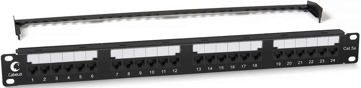 Патч-панель Cabeus PL2-24-CAT.5E-DUAL 19" 1U 24xRJ45 кат.5E UTP — миниатюра 2
