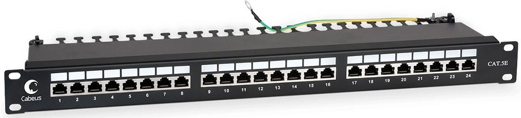 Патч-панель Cabeus PL-24-CAT.5E-SH-DUAL 19" 1U 24xRJ45 кат.5E FTP — миниатюра 2