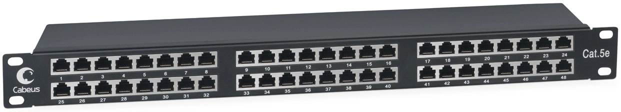 Патч-панель Cabeus PLHD-48-CAT.5E-SH-DUAL IDC-1U 19" 1U 48xRJ45 кат.5E FTP — миниатюра 2