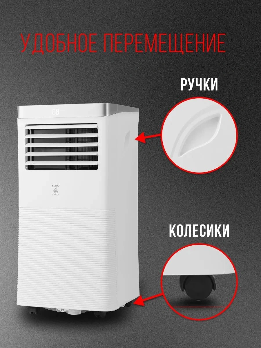 Кондиционер мобильный Funai Camellia MAC-CA25CON04 белый площ.19м2 — миниатюра 21