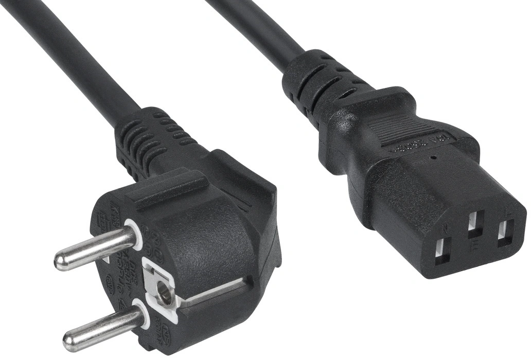Шнур питания Cabeus PC-186-VDE-5M C13-Schuko проводник.:3x0.75мм2 5м 220/250В 6А черный — миниатюра 2