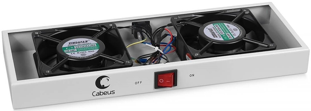 Модуль вентиляторный Cabeus (TRAY-FAN2) 2 вент. серый — миниатюра 2