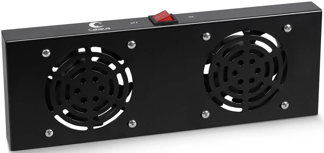 Модуль вентиляторный Cabeus (TRAY-FAN2-BK) 2 вент. черный — фото 1