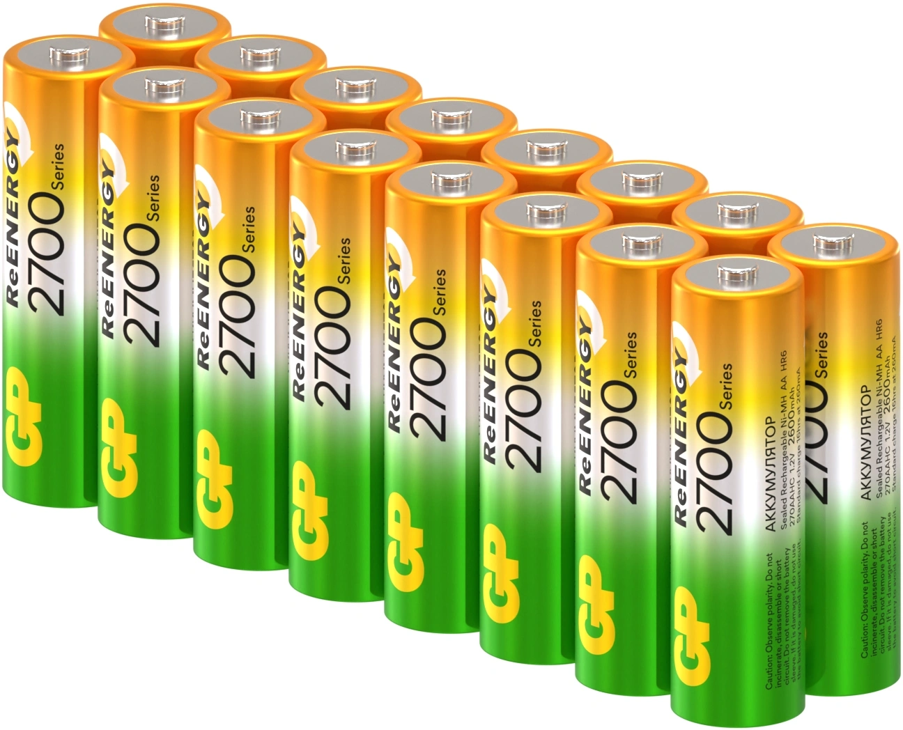 Аккумулятор GP 270AAHCRGY AA NiMH 2700mAh (16шт) спайка — миниатюра 4