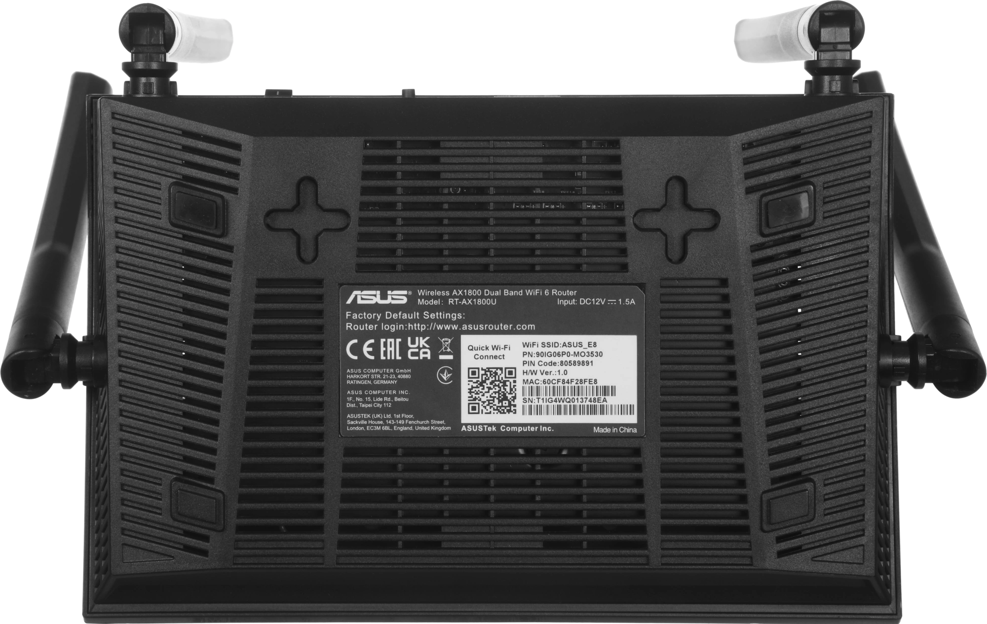 Роутер беспроводной Asus RT-AX1800U AX1800 10/100/1000BASE-TX/4G ready черный — миниатюра 13