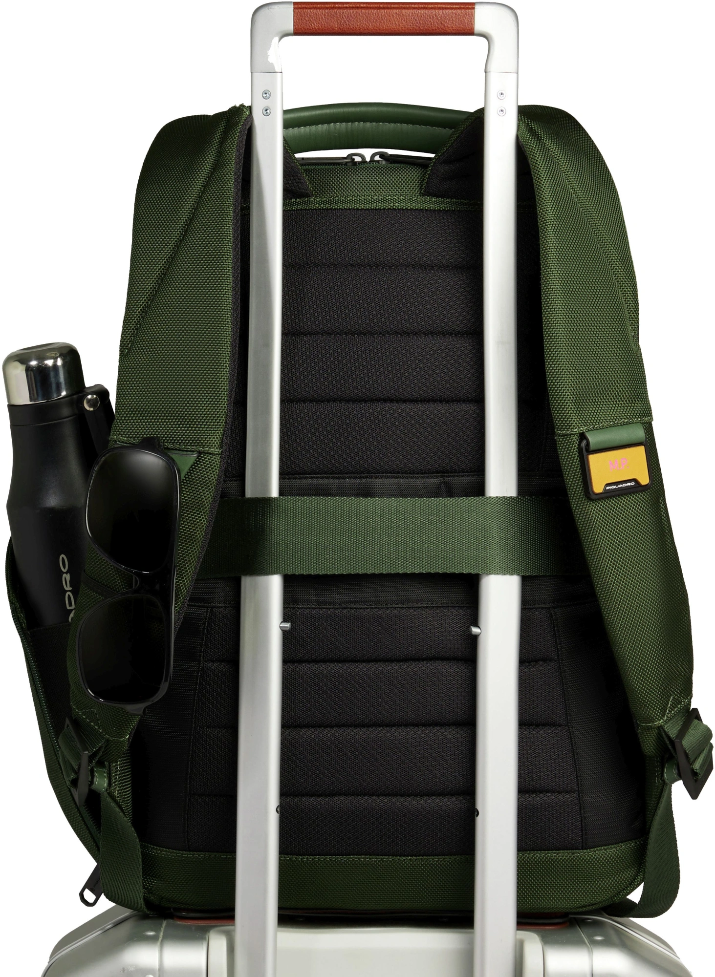 Рюкзак мужской Piquadro Lyss CA6928S143BM/VE зеленый тимьяновый полиэстер/натур.кожа — миниатюра 3