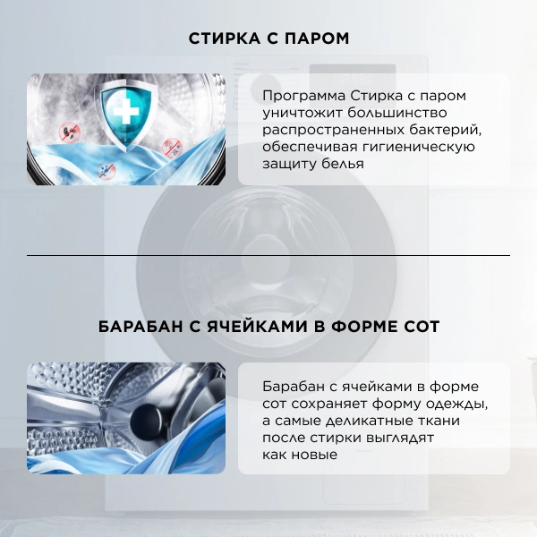 Стиральная машина TCL W-SF606W класс: A+++ загр.фронтальная макс.:6кг белый инвертор — миниатюра 10