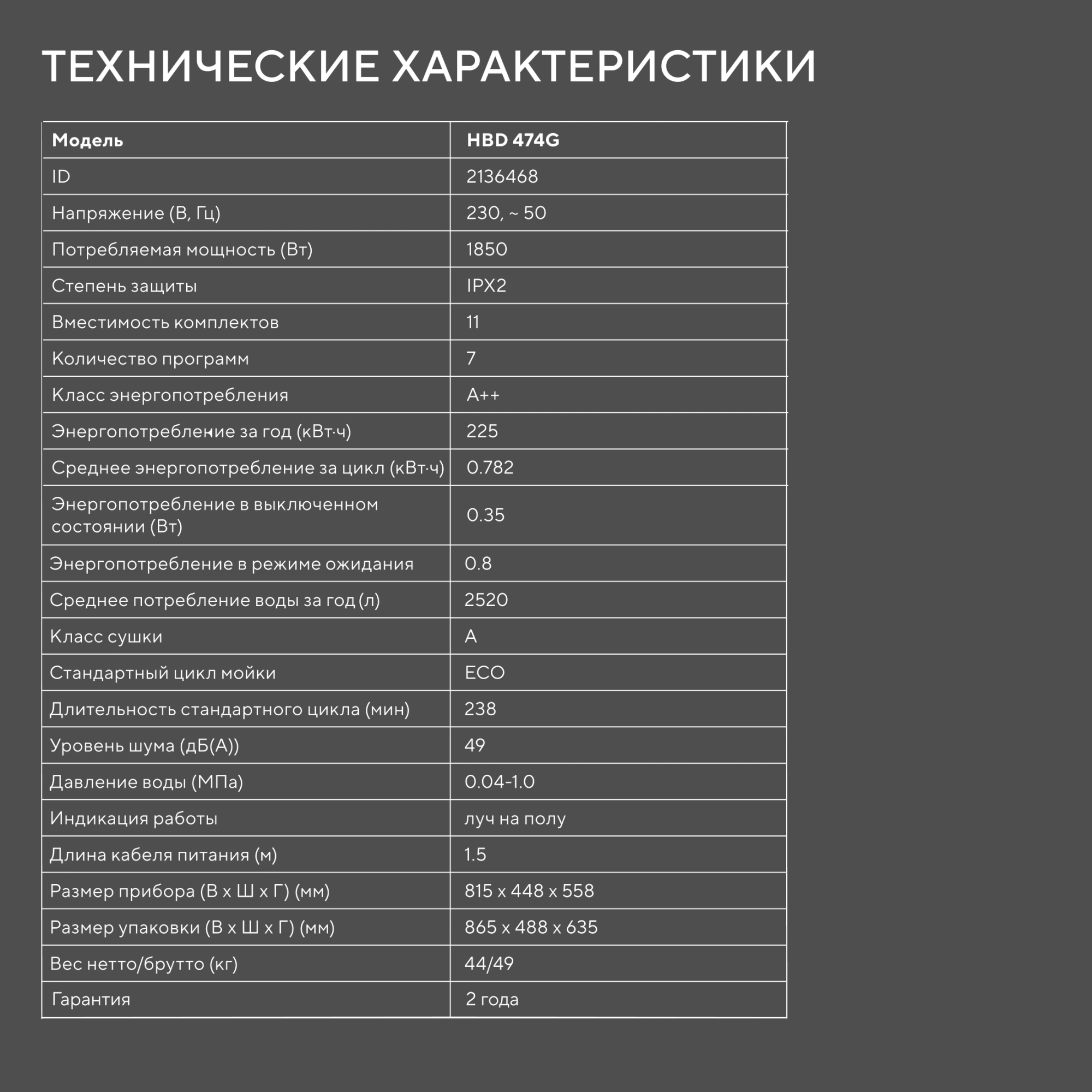 Посудомоечная машина встраив. Hyundai HBD 474G 1850Вт узкая — миниатюра 16