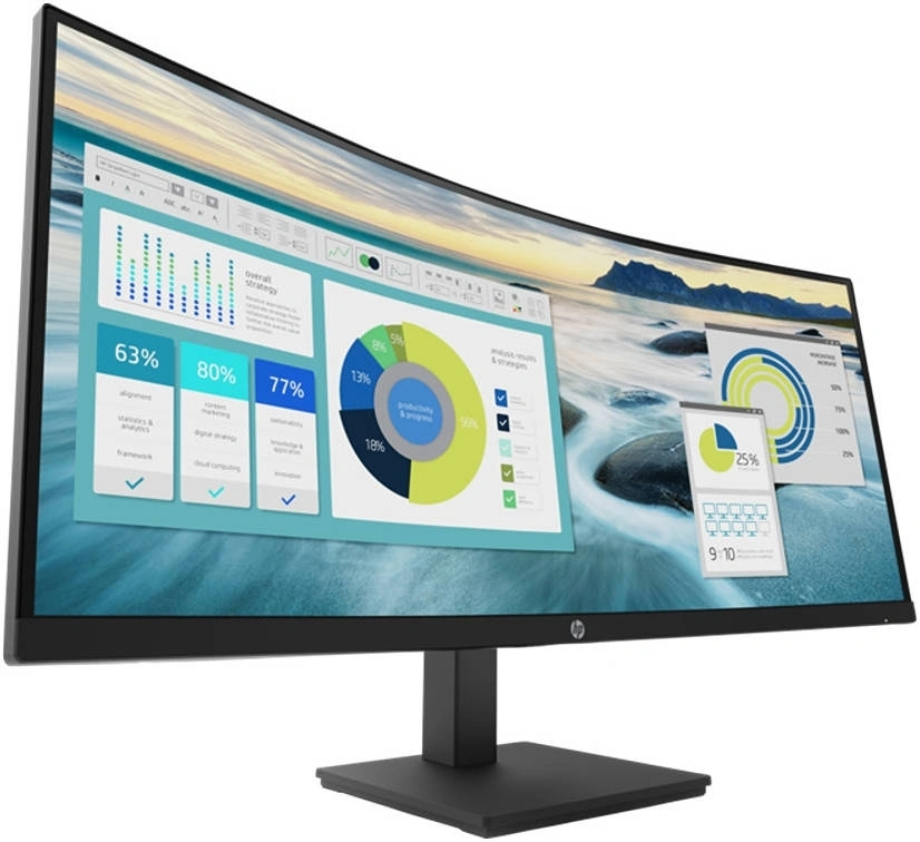 Монитор HP 34" P34hc G4 черный VA 21:9 HDMI матовая HAS 250cd 178гр/178гр 3440x1440 100Hz DP 2K USB 10.51кг — миниатюра 2