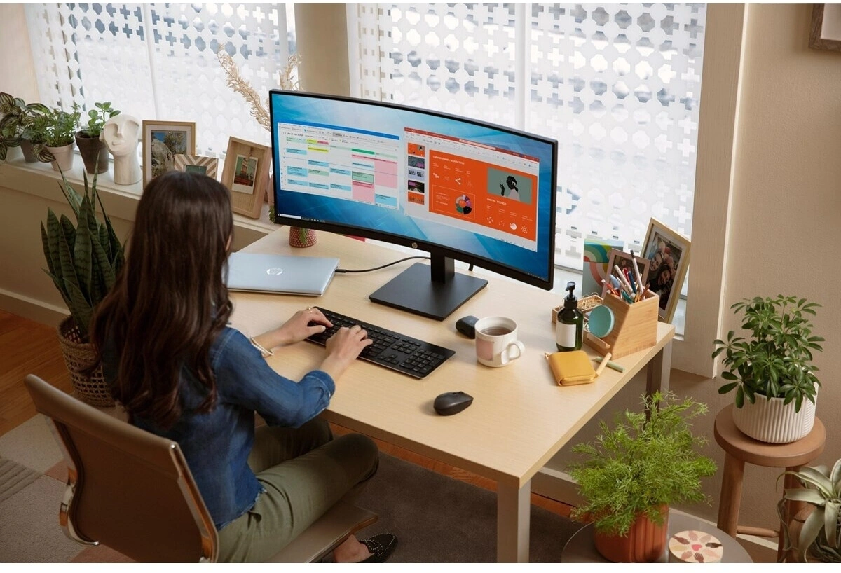 Монитор HP 34" P34hc G4 черный VA 21:9 HDMI матовая HAS 250cd 178гр/178гр 3440x1440 100Hz DP 2K USB 10.51кг — миниатюра 8
