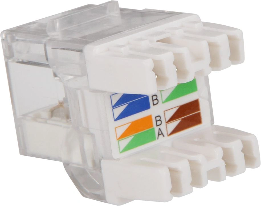 Модуль Lanmaster LAN-OKI45U5E/180 информ. Keystone RJ45 кат.5E UTP бел. — миниатюра 2