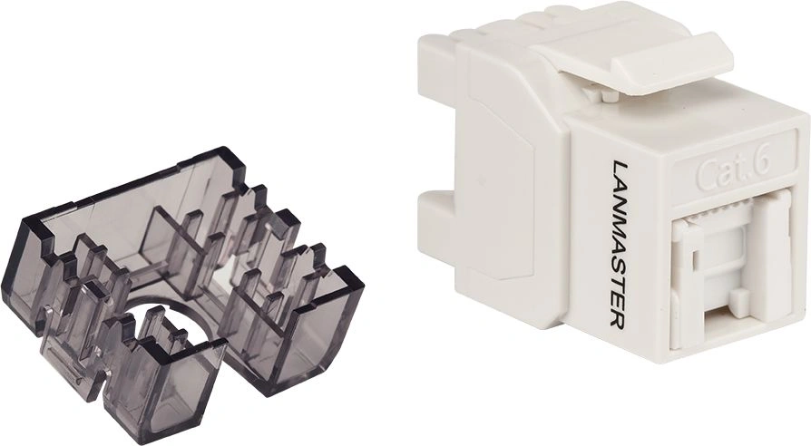 Модуль Lanmaster LAN-OK45U6/180R-WH информ. Keystone RJ45 кат.6 бел. — фото 1