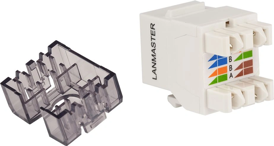 Модуль Lanmaster LAN-OK45U6/180R-WH информ. Keystone RJ45 кат.6 бел. — миниатюра 2