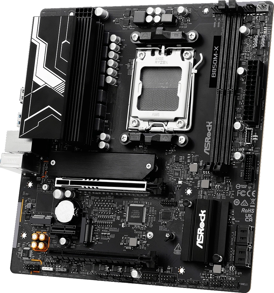 Материнская плата Asrock B850M-X R2.0 Socket AM5 AMD B850 2xDDR5 mATX AC`97 8ch(7.1) 2.5Gg RAID+HDMI+DP — миниатюра 4