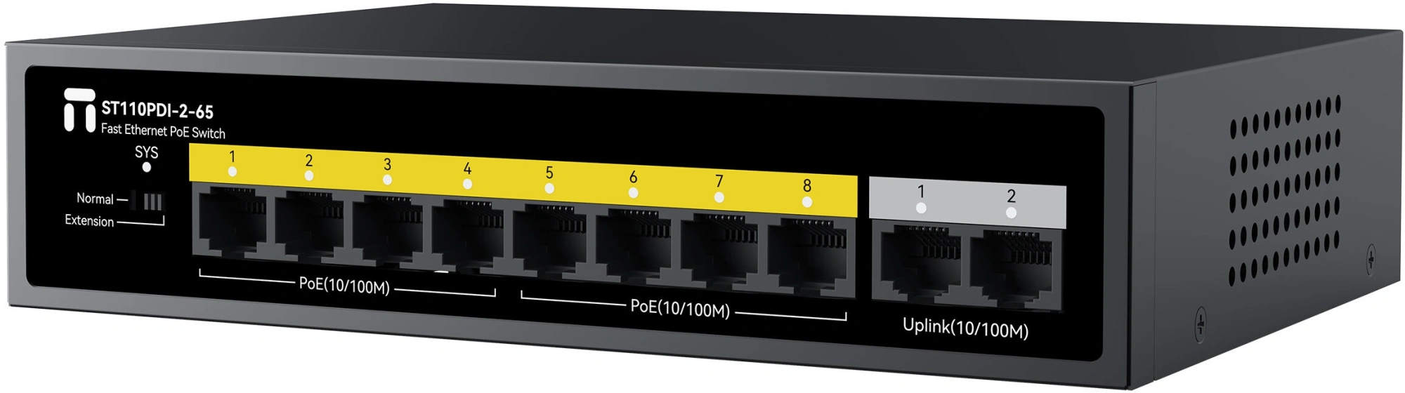 Коммутатор Netis ST110PDI-2-65 (L2) 10x100Мбит/с 8PoE 55W неуправляемый — миниатюра 3