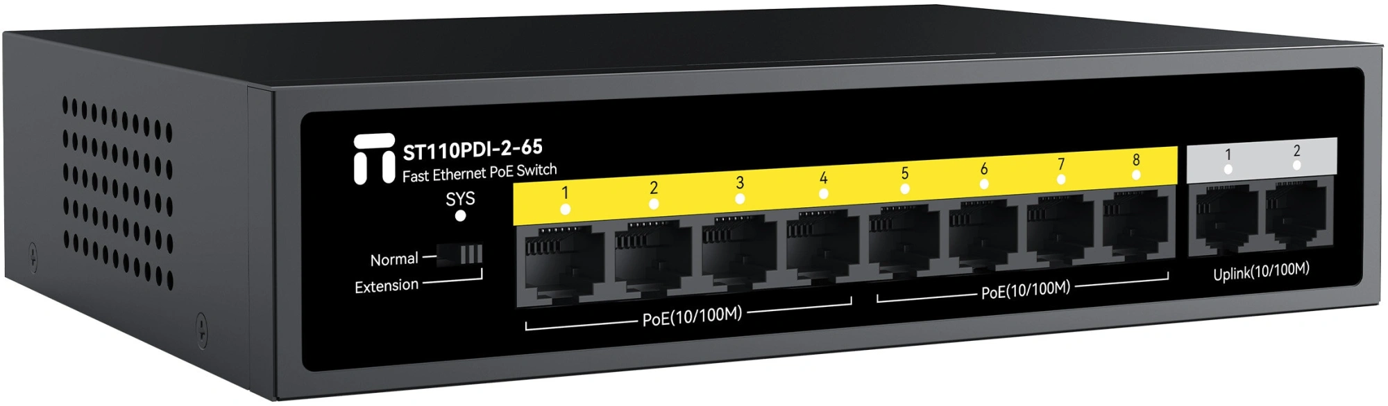 Коммутатор Netis ST110PDI-2-65 (L2) 10x100Мбит/с 8PoE 55W неуправляемый — миниатюра 2