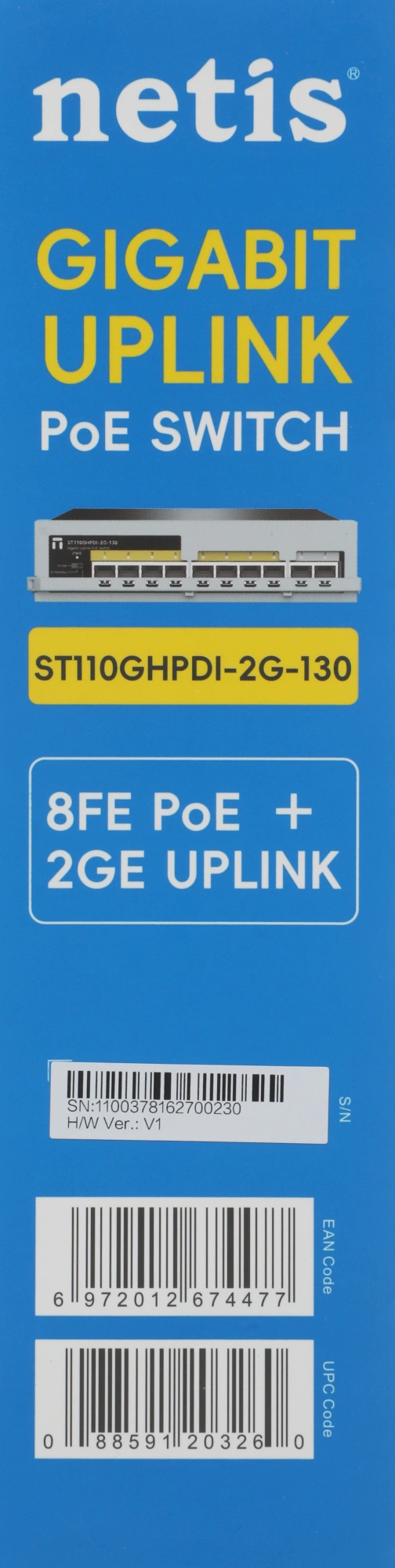 Коммутатор Netis ST110GHPDI-2G-130 (L2) 8x100Мбит/с 2x1Гбит/с 8PoE+ 130W неуправляемый — миниатюра 14