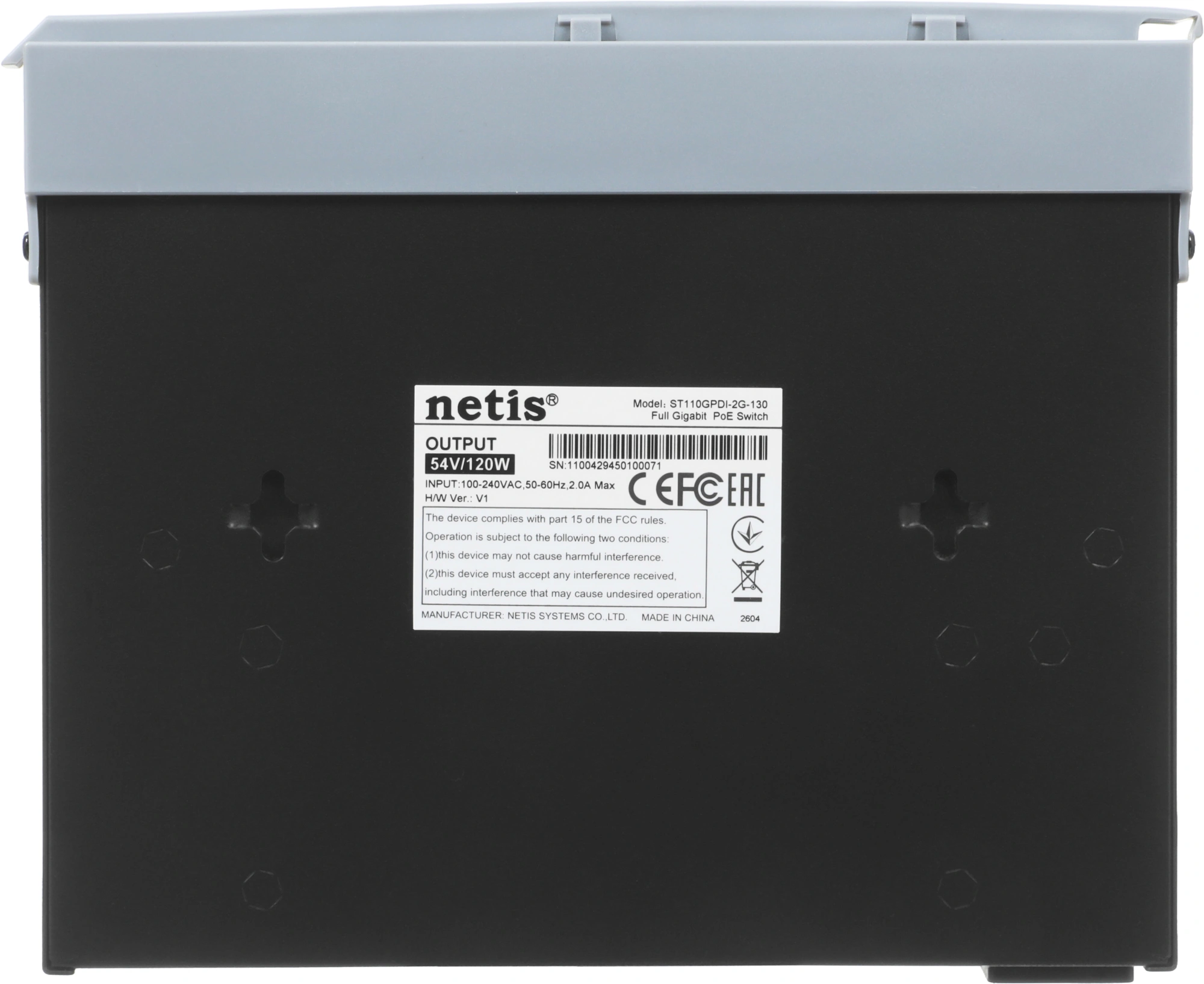 Коммутатор Netis ST110GPDI-2G-130 (L2) 10x1Гбит/с 8PoE 8PoE+ 120W неуправляемый — миниатюра 14