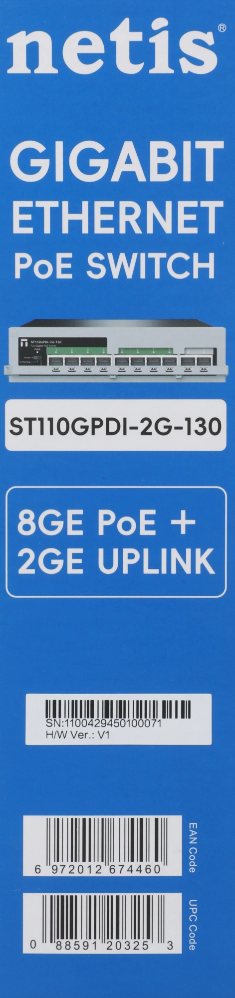 Коммутатор Netis ST110GPDI-2G-130 (L2) 10x1Гбит/с 8PoE 8PoE+ 120W неуправляемый — миниатюра 3