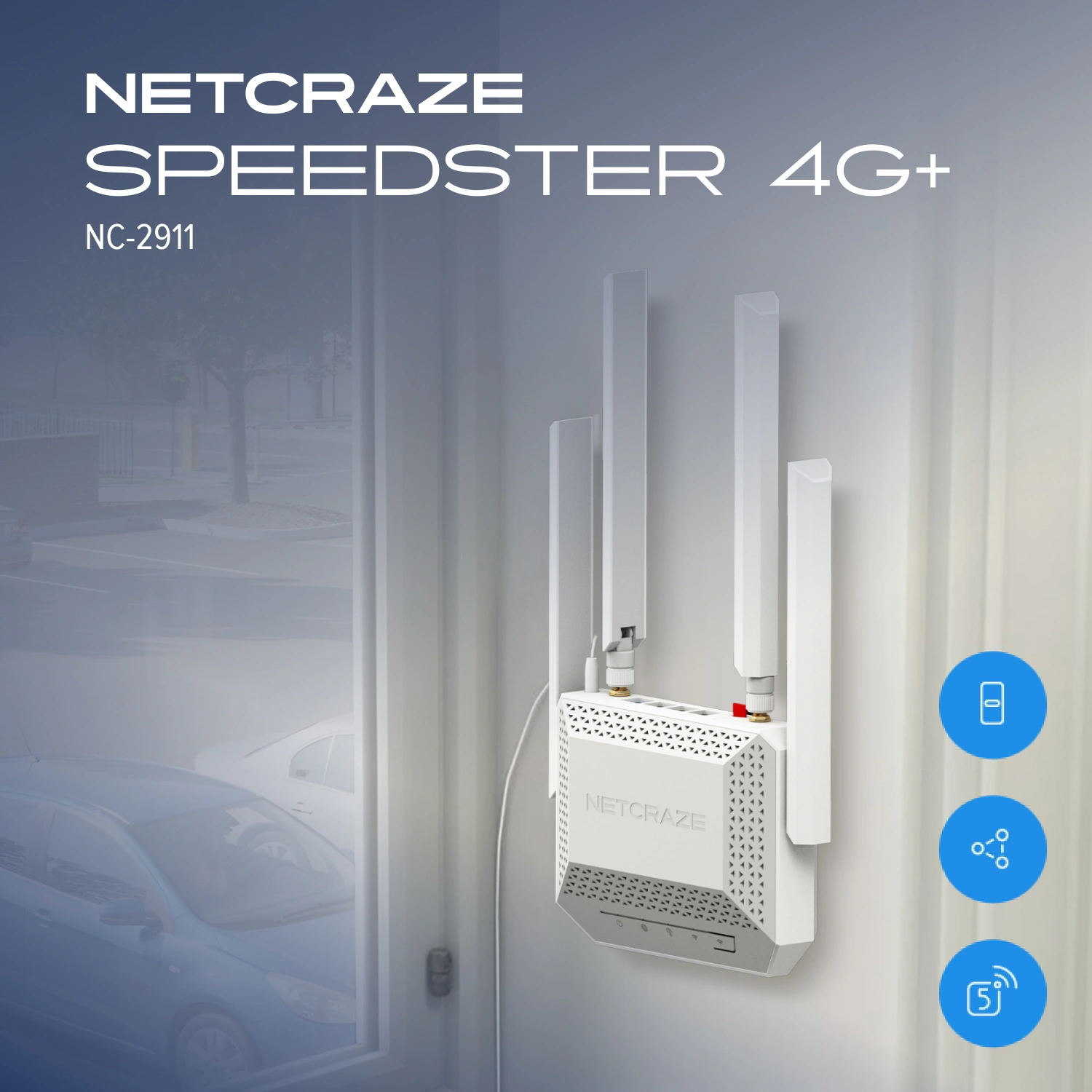 Роутер беспроводной Keenetic Netcraze Speedster 4G+ (NC-2911) AC1200 10/100/1000BASE-TX/4G cat.6 белый — миниатюра 3