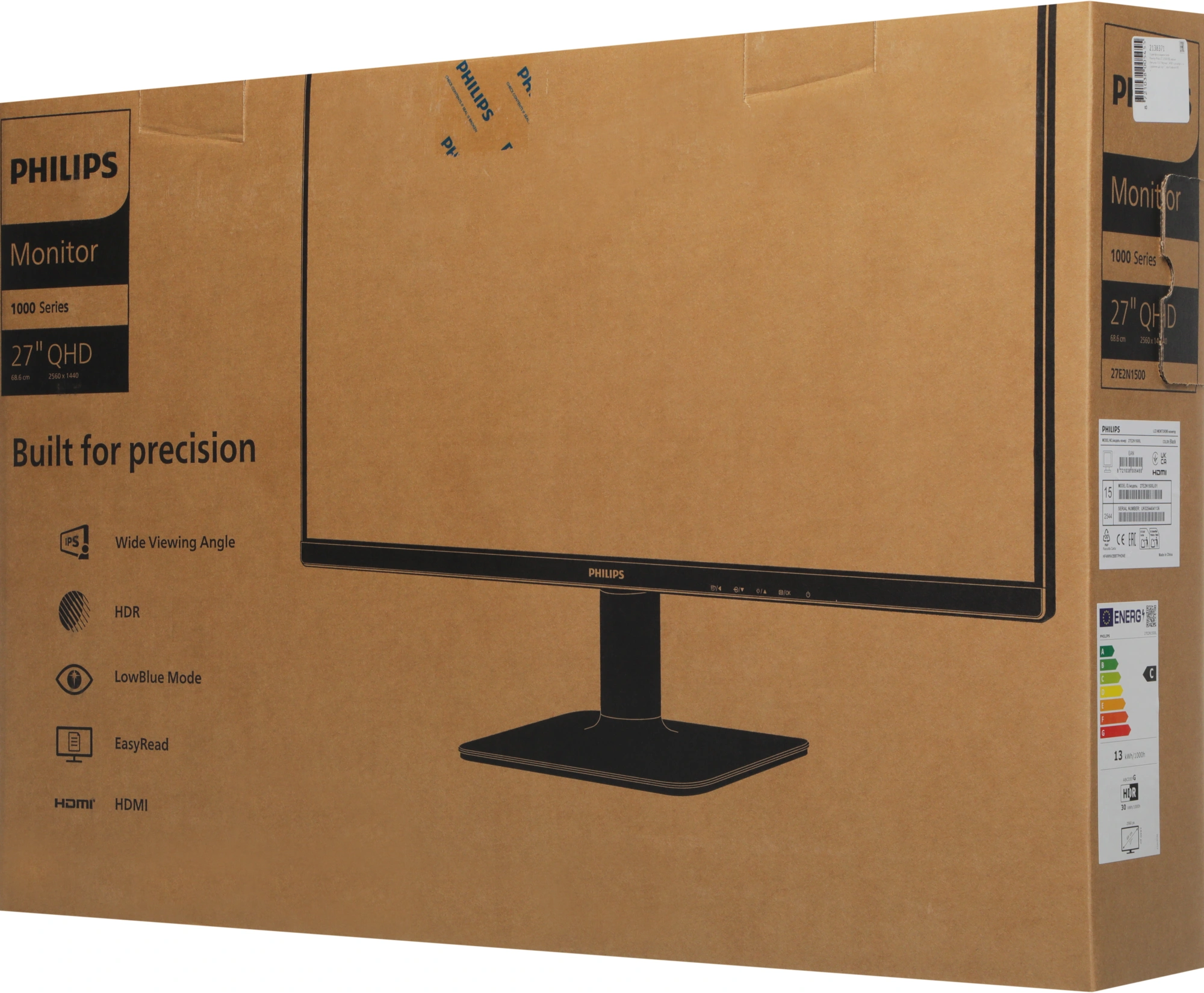 Монитор Philips 27" 27E2N1500L черный IPS LED 16:9 HDMI матовая 1000:1 300cd 178гр/178гр 2560x1440 75Hz DP 2K 3.19кг — миниатюра 10