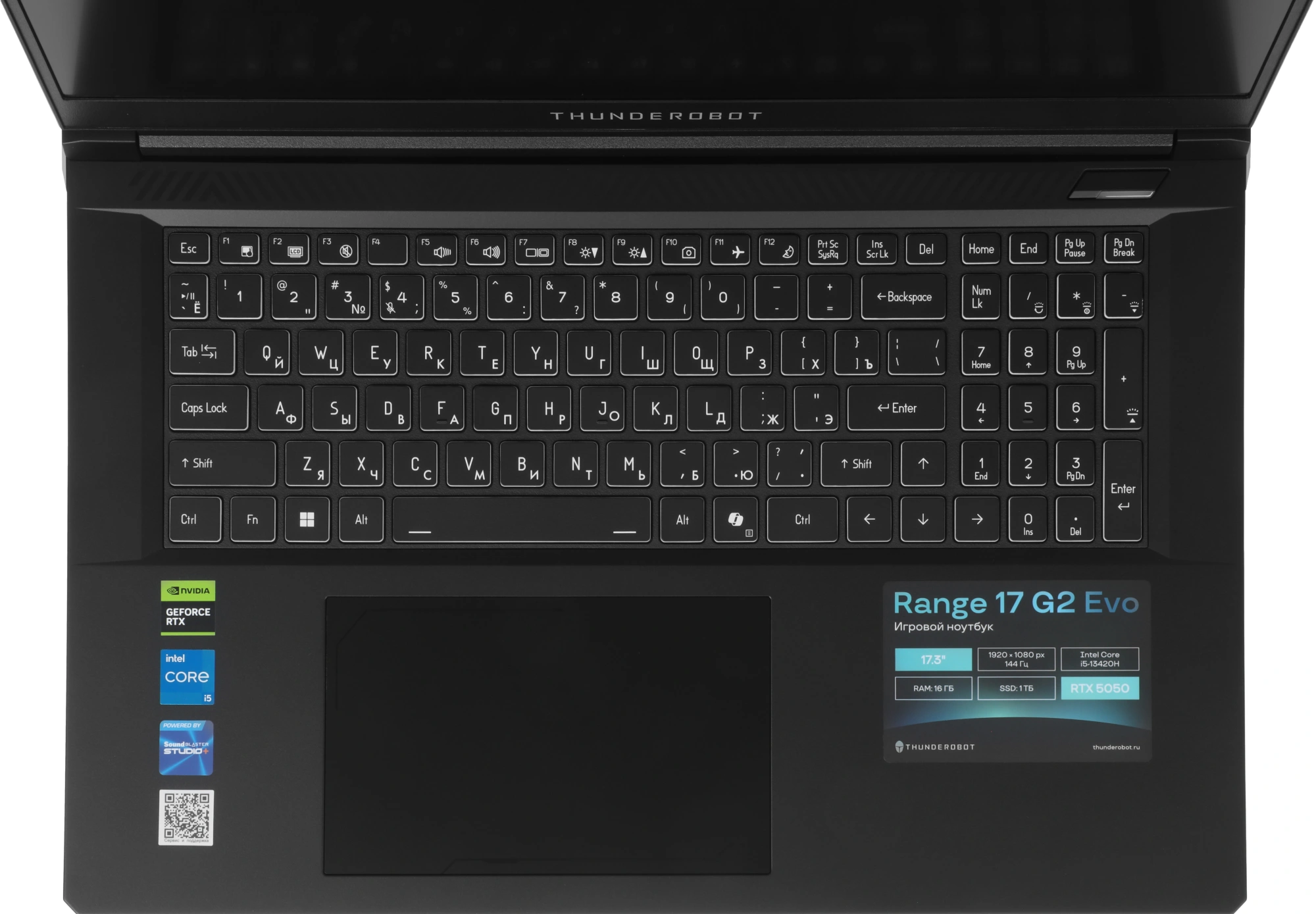 Ноутбук Thunderobot Range 17 G2 Evo Core i5 13420H 16Gb SSD1Tb NVIDIA GeForce RTX5050 8Gb 17.3" IPS FHD (1920x1200) FreeDOS black WiFi BT Cam (JT009E00KRU) — миниатюра 33